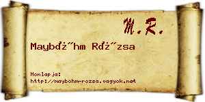 Mayböhm Rózsa névjegykártya