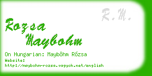 rozsa maybohm business card